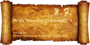 Mrákovics Fortunát névjegykártya